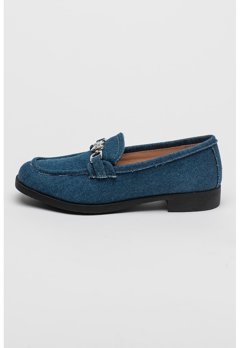Pantofi loafer cu aspect de denim - Albastru deschis