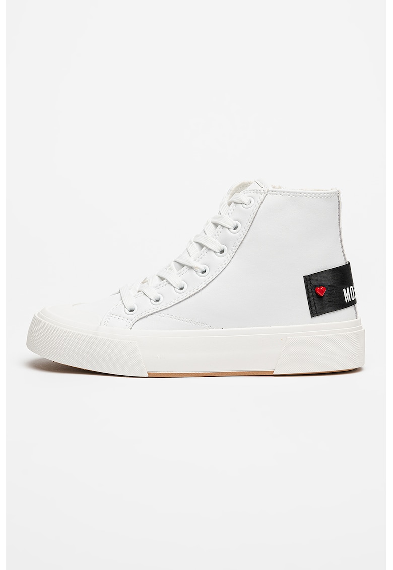 Pantofi sport de piele cu logo - Alb optic