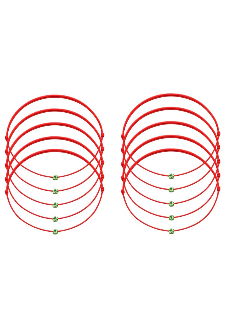 Set 10 bratari Martisor cu Cristale Swarovski snur rosu reglabil - 1 Marsstie