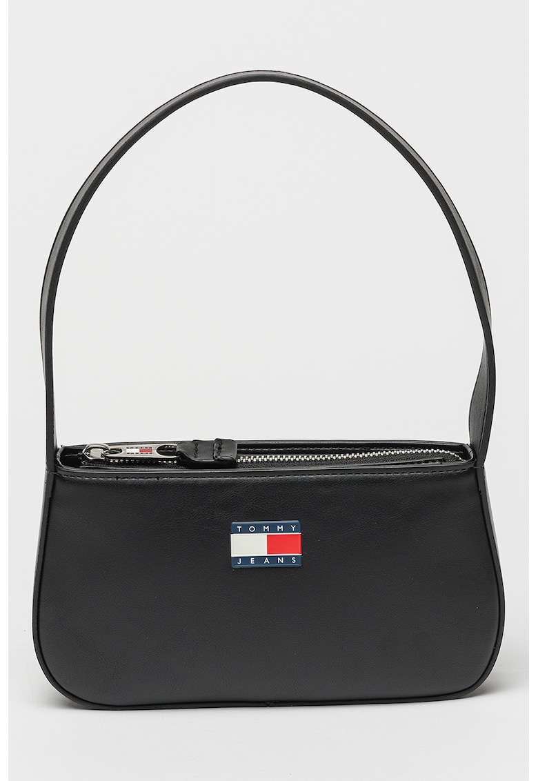 Geanta de piele ecologica cu bareta de umar si fermoar Geanta de piele ecologica cu bareta de umar si fermoar