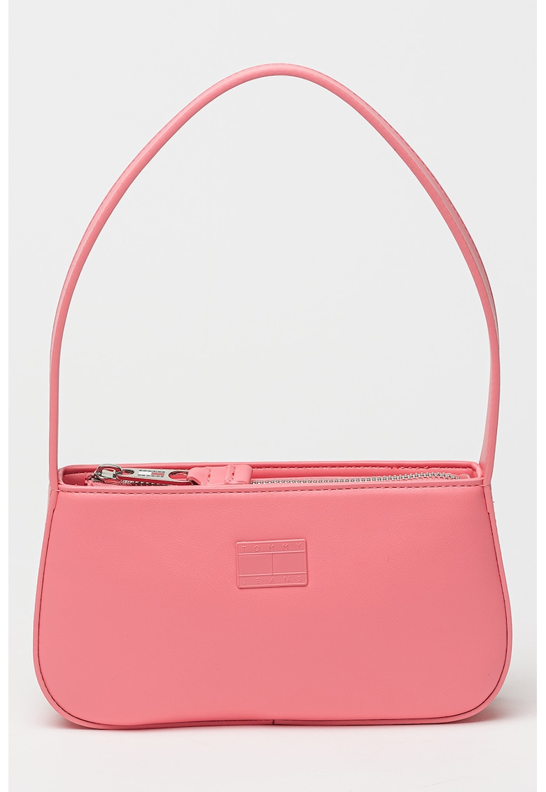 Geanta de piele ecologica cu bareta de umar si fermoar Geanta de piele ecologica cu bareta de umar si fermoar