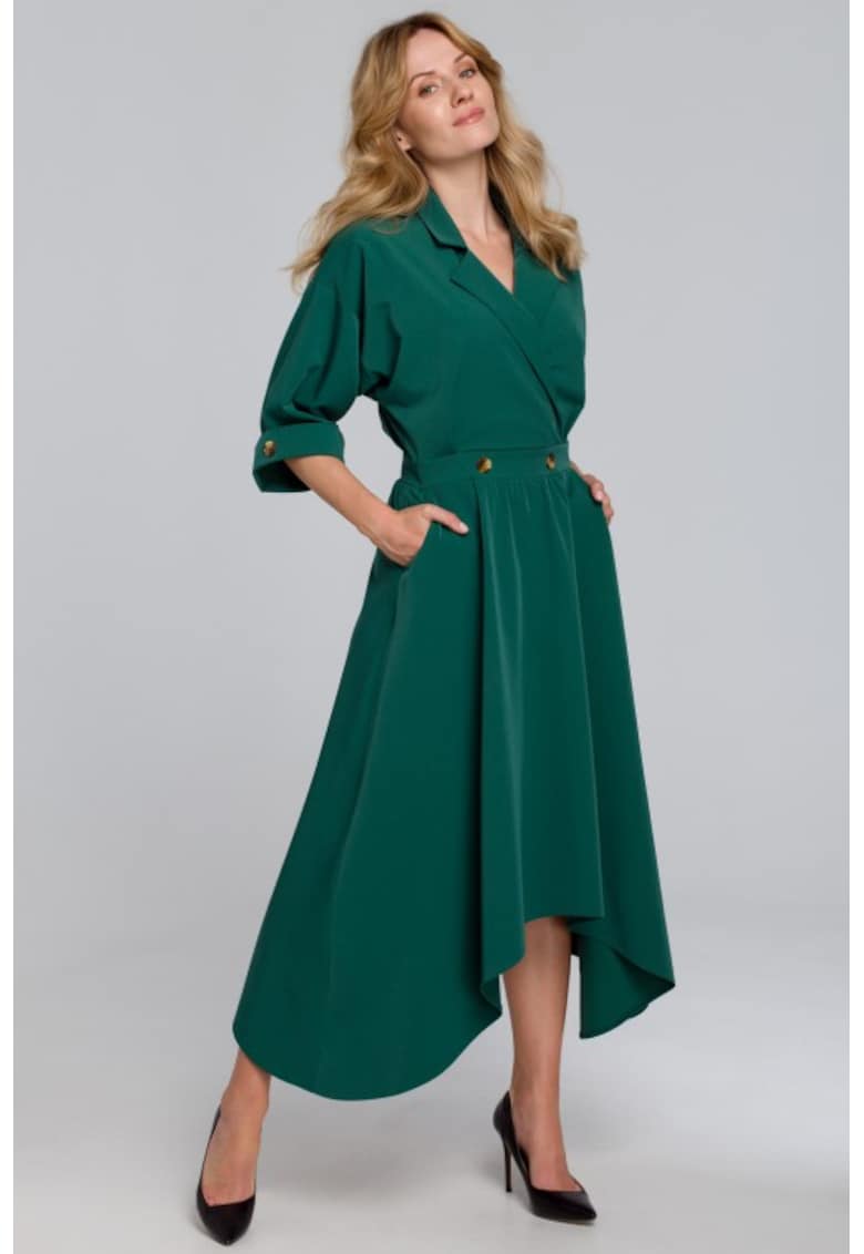Rochie cu nasturi decorativi - Poliester
