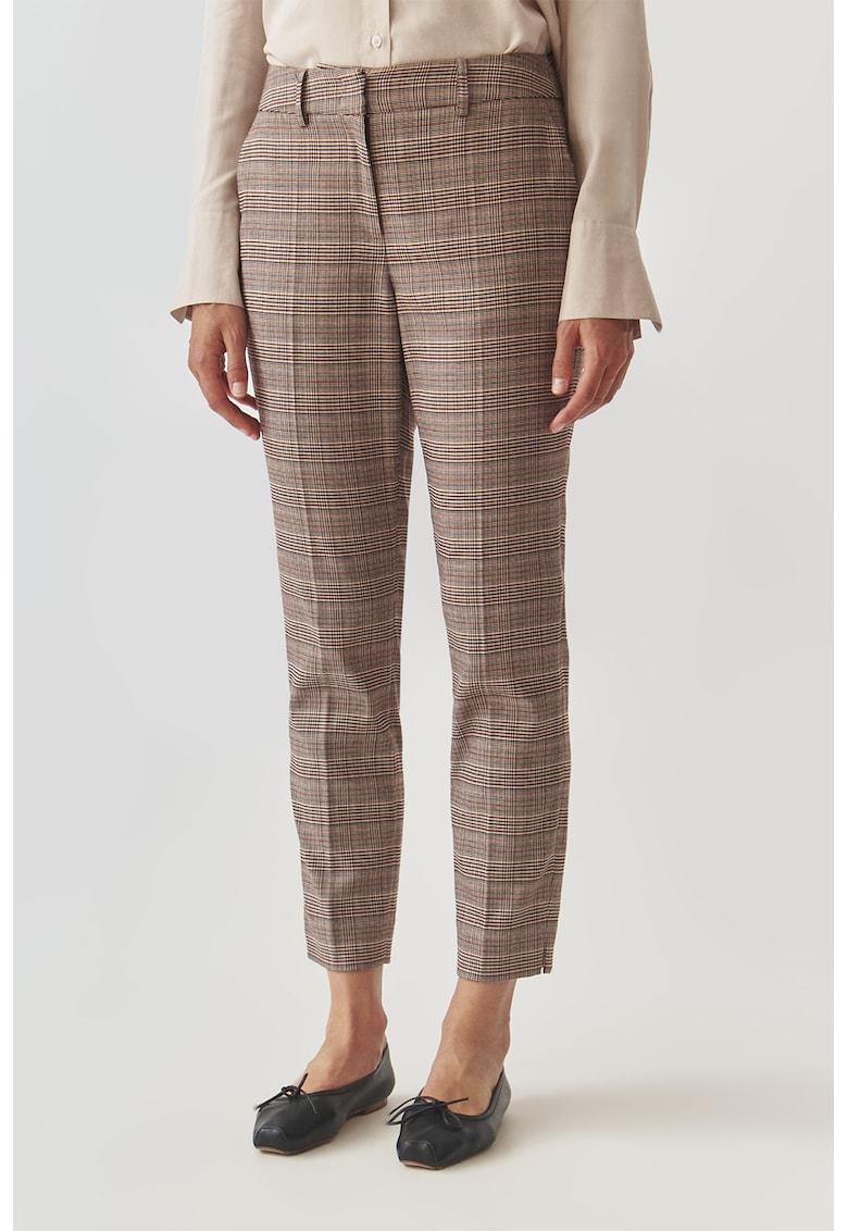 Pantaloni conici cu model - Rosu/Bej/Albastru