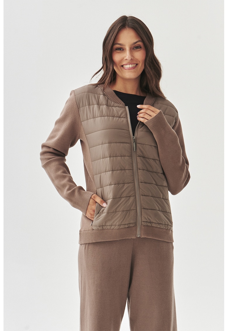 Jacheta cu fermoar si aspect matlasat