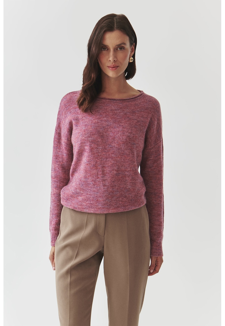 Pulover din amestec de lana cu decolteu rotund Pulover din amestec de lana cu decolteu rotund