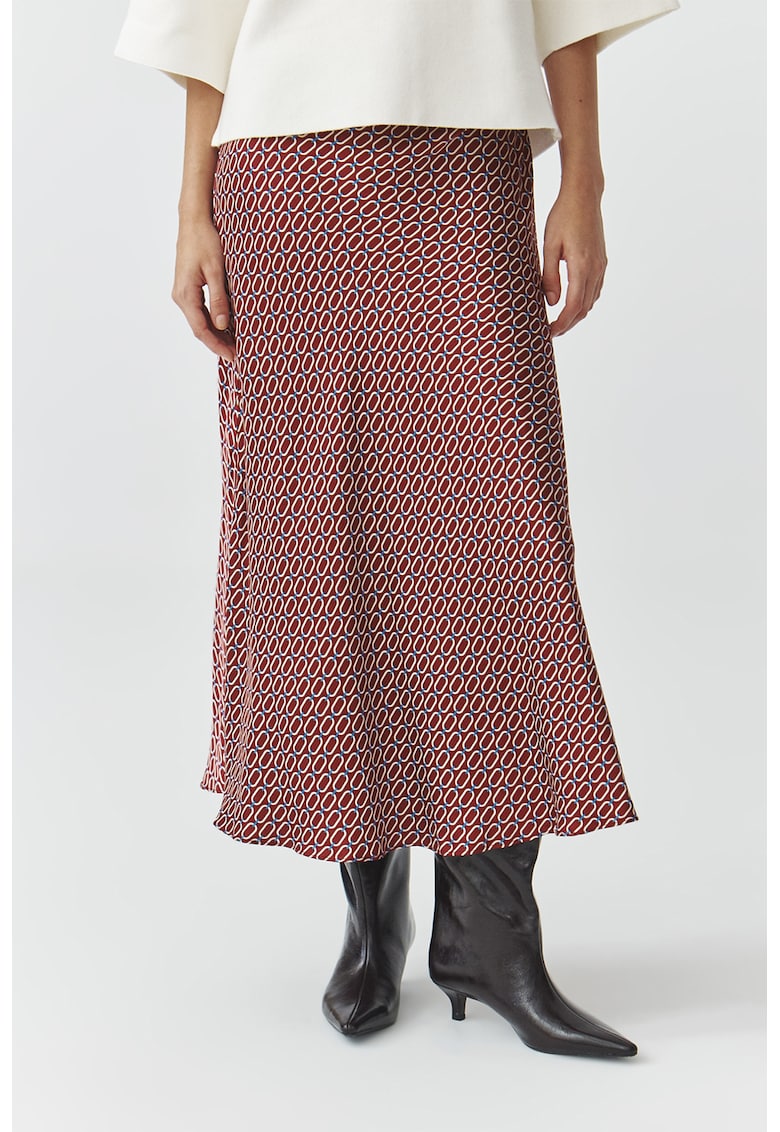 Fusta midi cu imprimeu