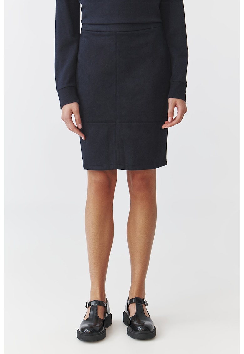 Fusta din piele intoarsa sintetica cu croiala creion