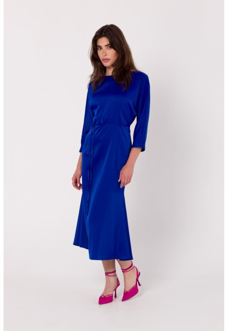 Rochie midi cu curea in talie - Rochie midi cu curea in talie -