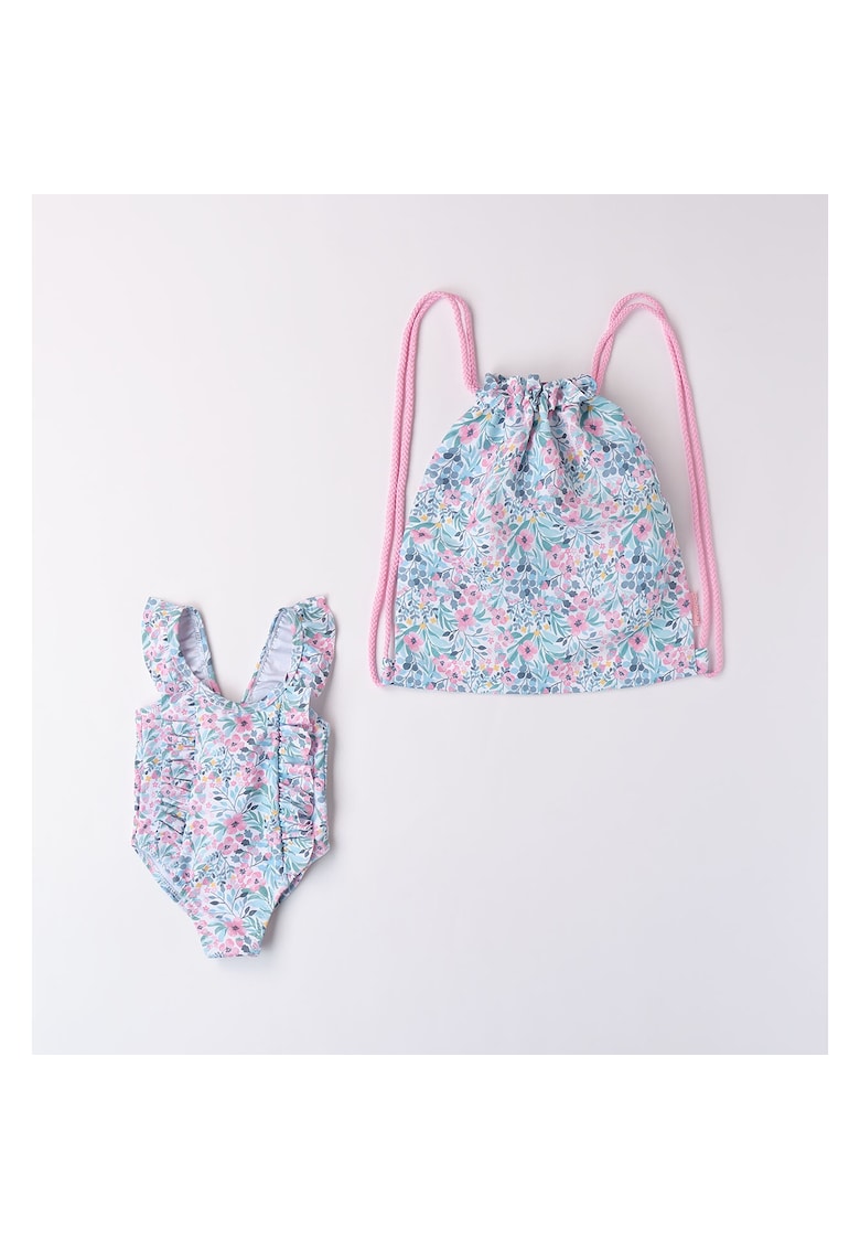 Costum de baie intreg cu imprimeu floral pentru fetite - Minibanda - 3.8361