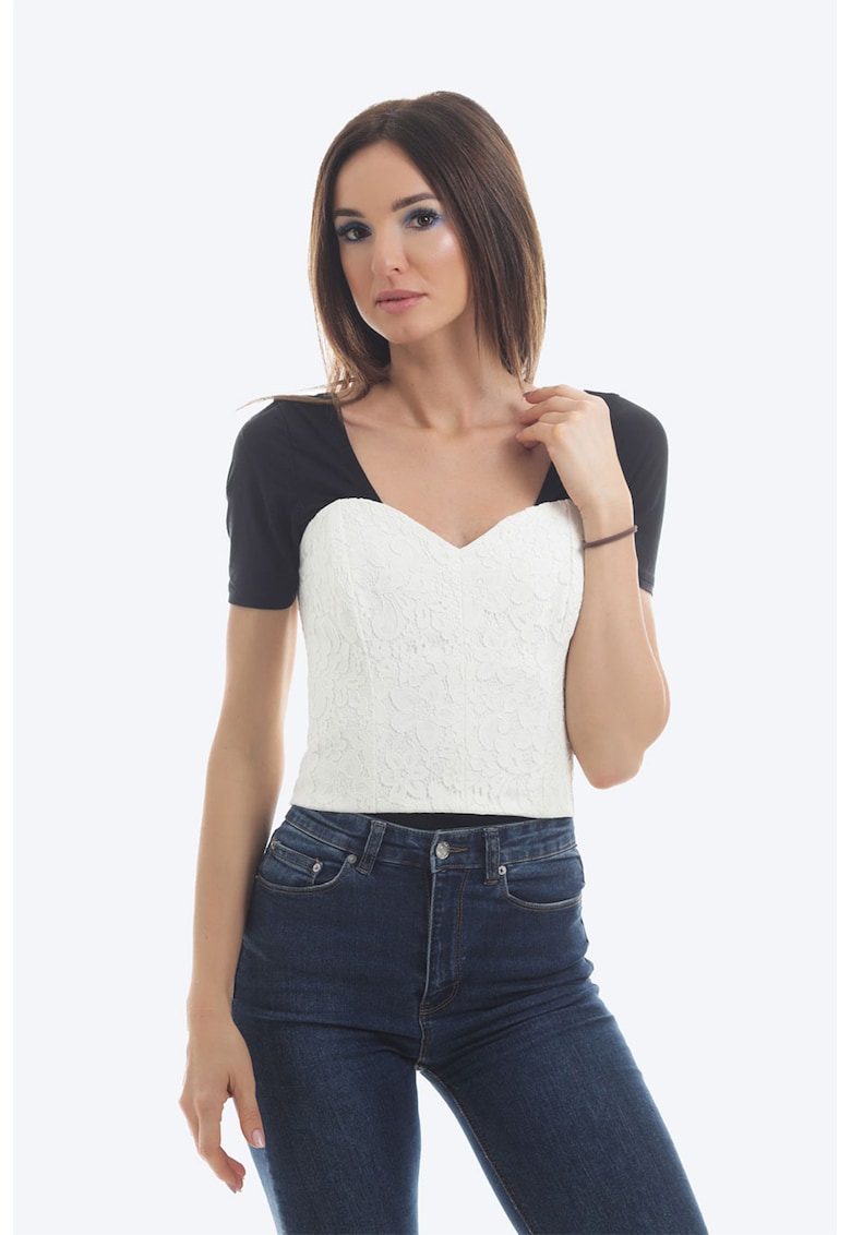 Corset din dantela cu detaliu cu siret