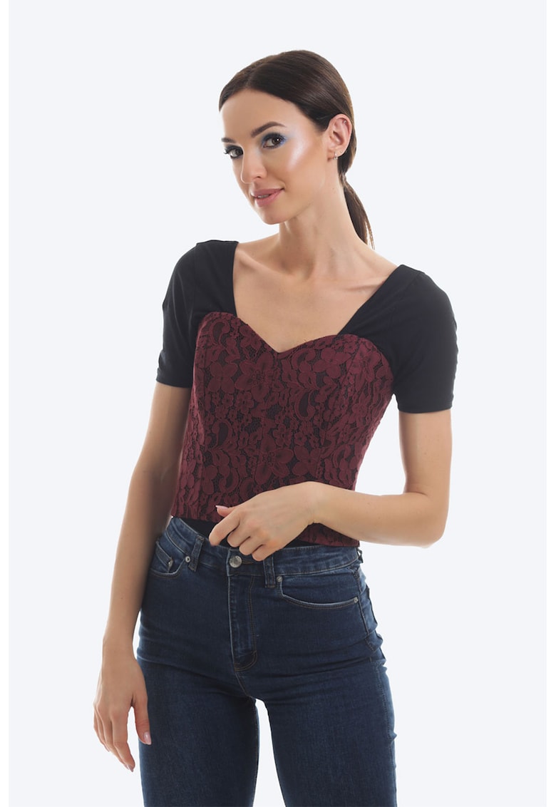 Corset din dantela cu detaliu cu siret