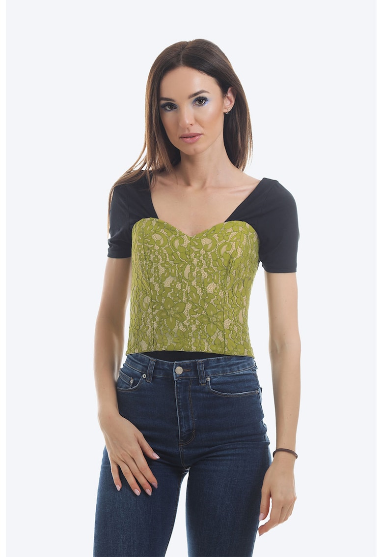 Corset din dantela cu detaliu cu siret