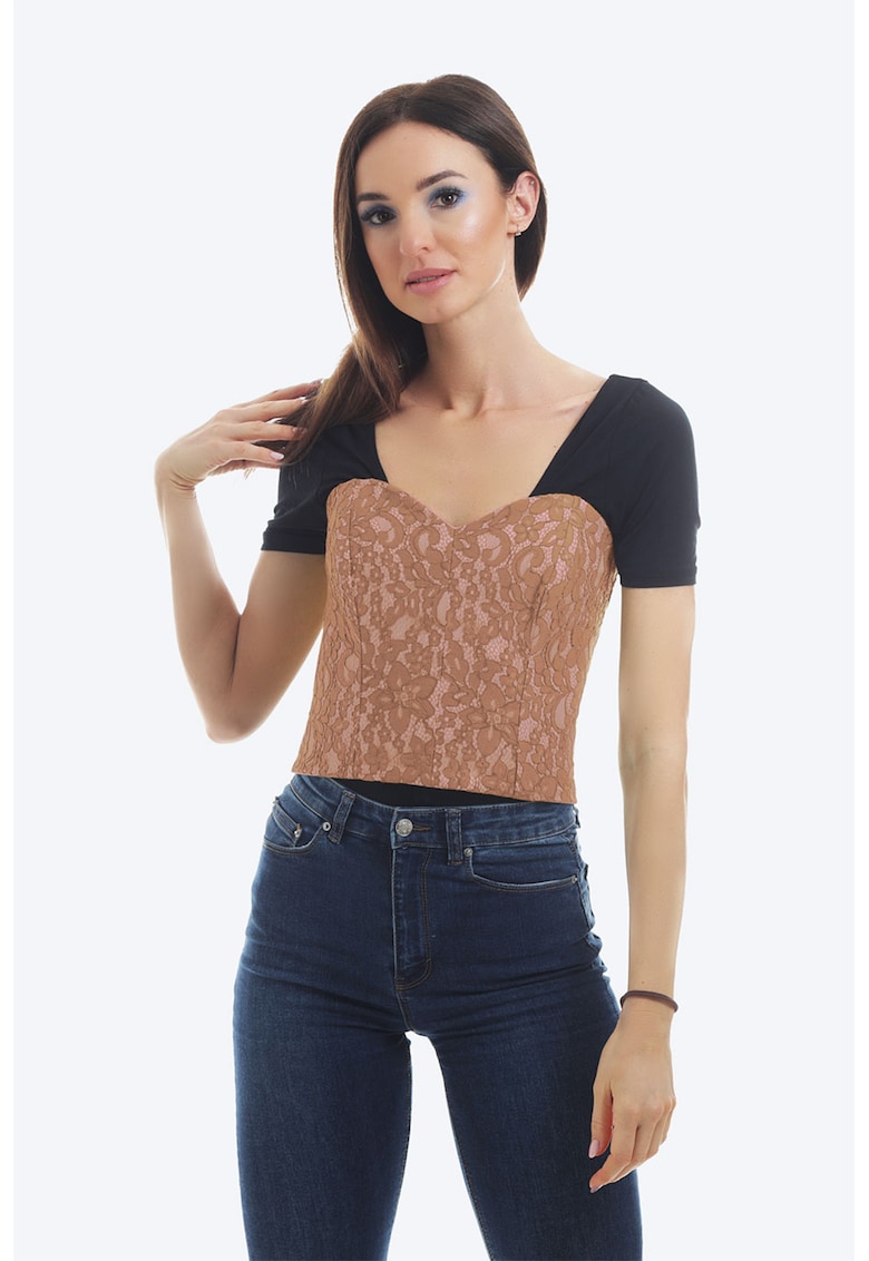 Corset din dantela cu detaliu cu siret