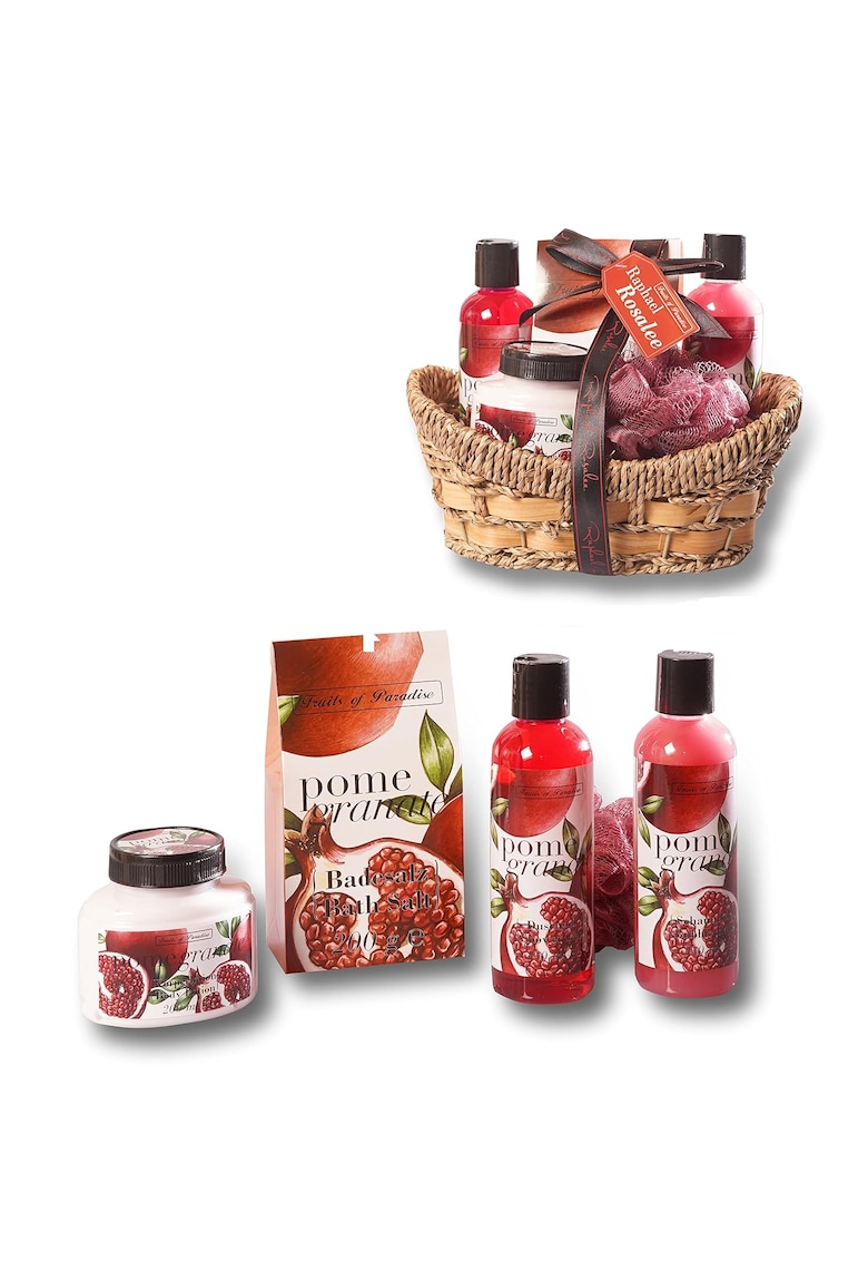 Set Ingrijire corporala - Pomegranate - gel de dus 190 ml - spumant de baie 190 ml - lotiune de corp 200ml - sare de baie 200 g - puf baie si cosulet