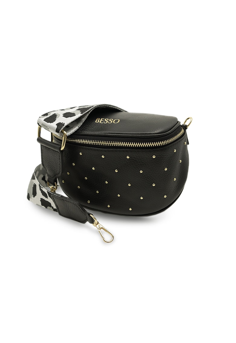 Borseta crossbody din piele naturala Sogno Festivo Neagra