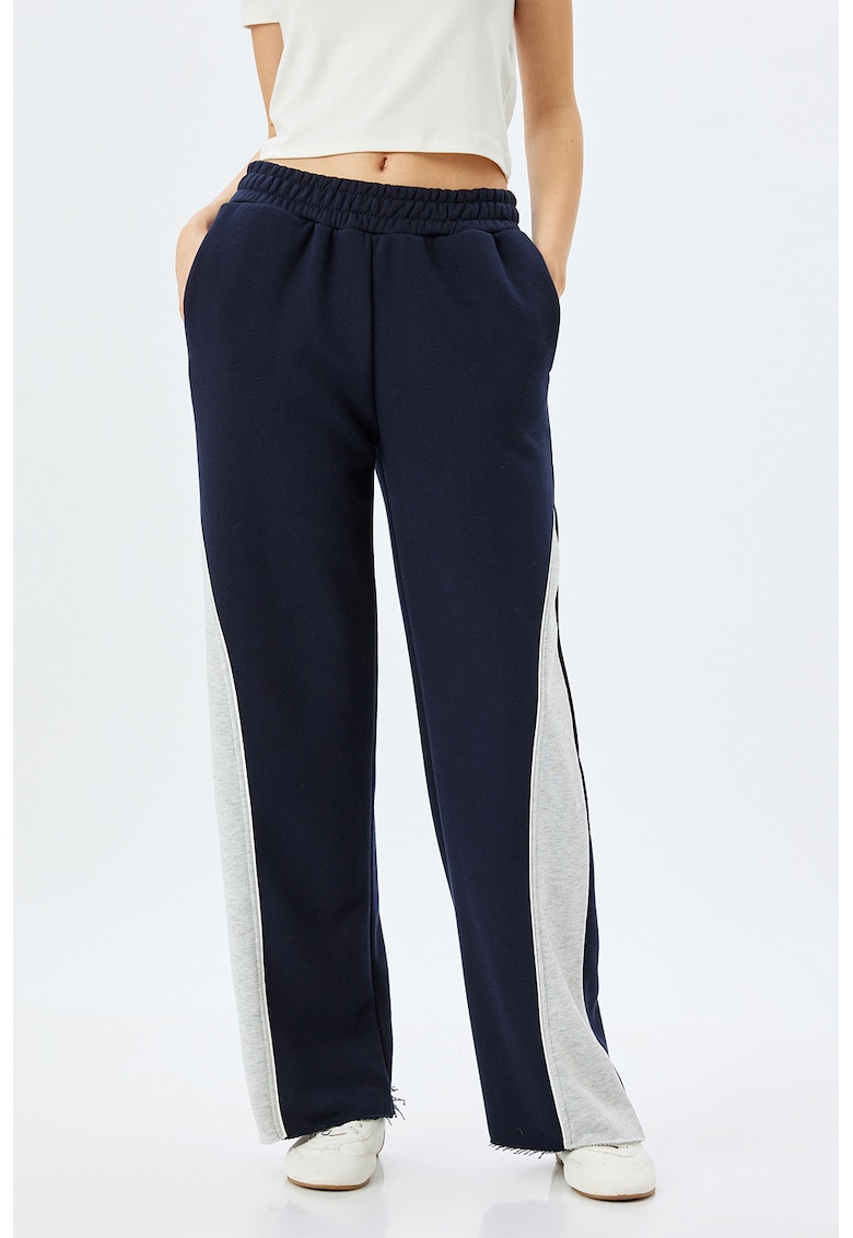 Pantaloni relaxed fit de trening cu talie inalta
