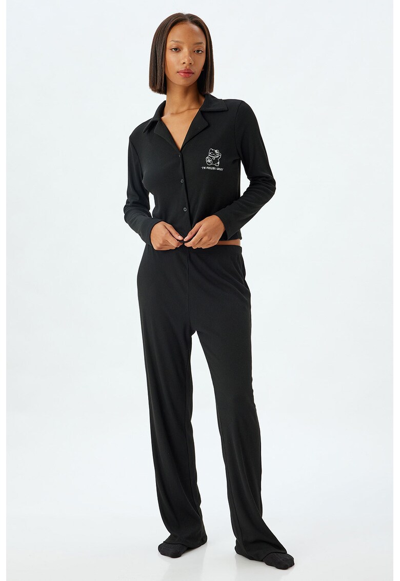 Pijama lunga cu model uni