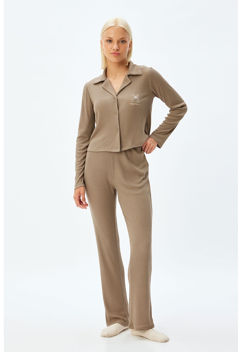 Pijama lunga cu model uni