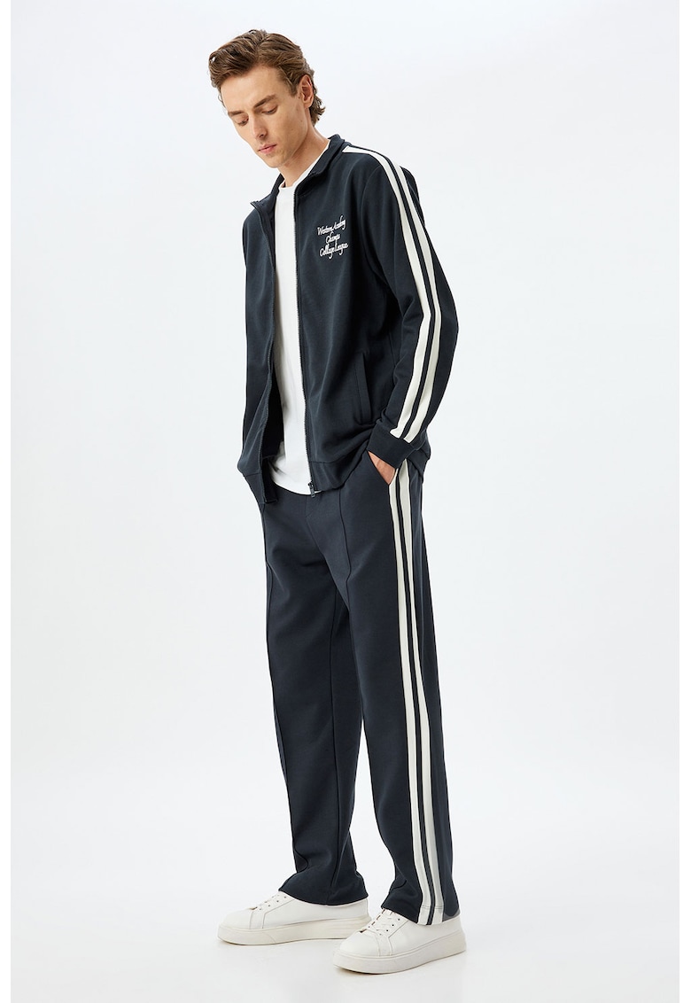 Bluza de trening cu imprimeu si bumbac - Negru