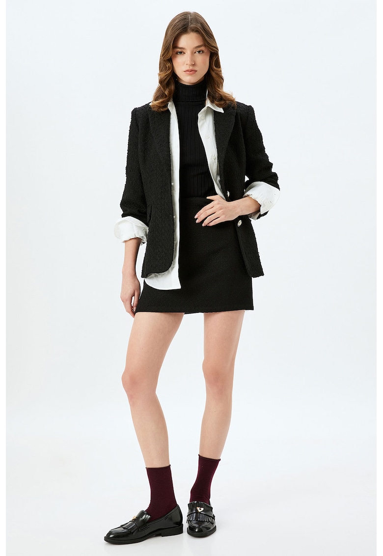 Fusta scurta cu talie inalta - Negru