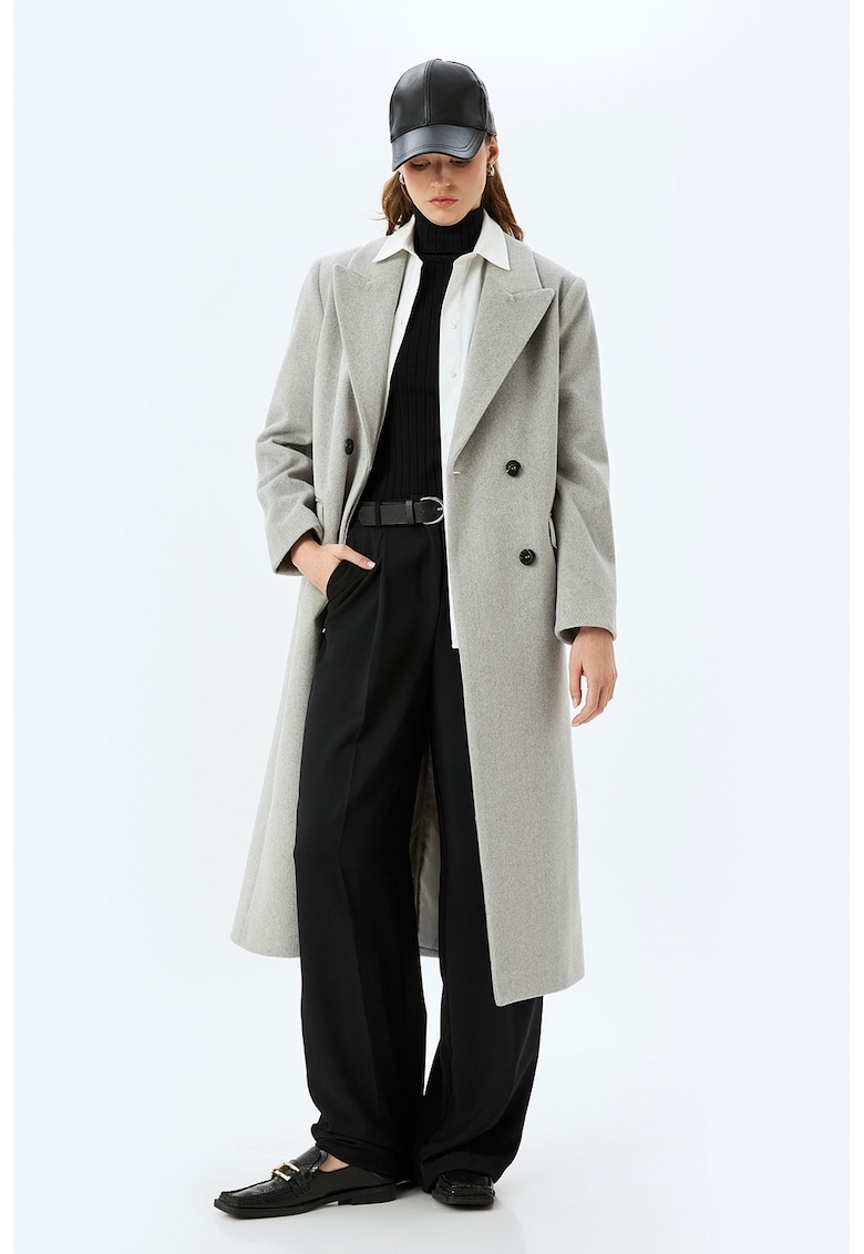 Palton lung cu doua randuri de nasturi