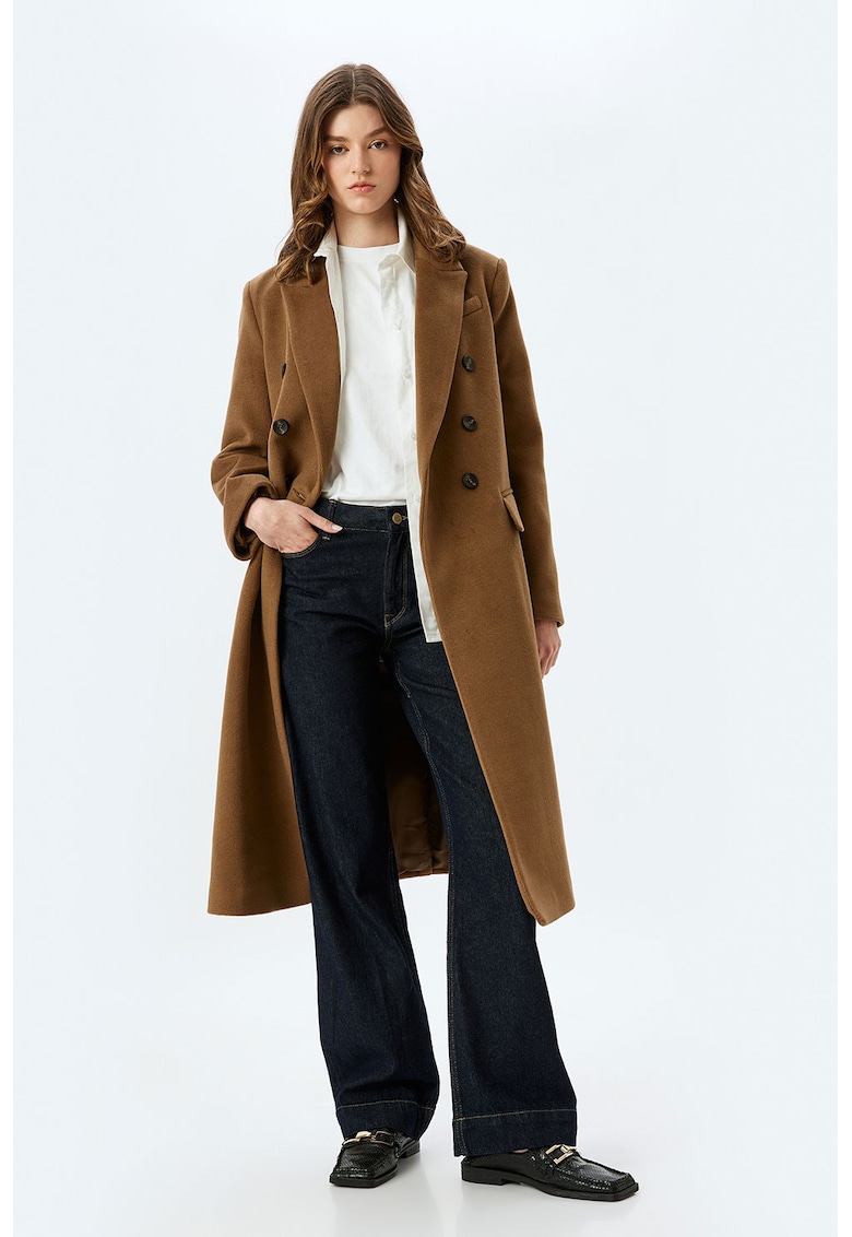 Palton lung cu doua randuri de nasturi