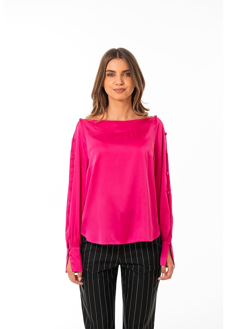 Bluza de satin cu decolteu barcuta Sophia