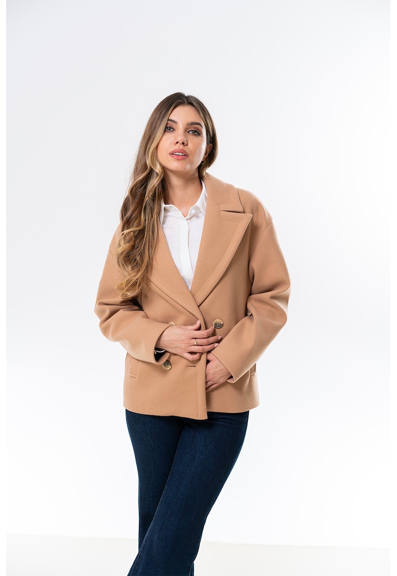 Palton scurt cu doua randuri de nasturi Miki