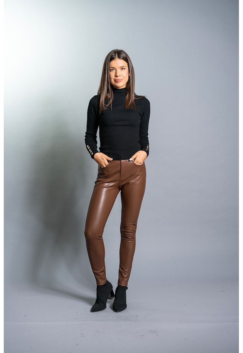 Pantaloni skinny de piele ecologica