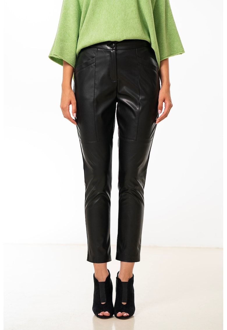 Pantaloni crop de piele ecologica Luciana