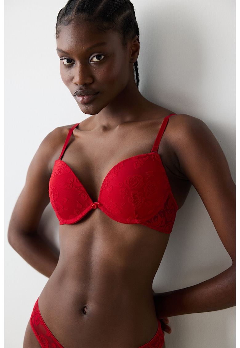 Sutien cu burete si model cu trandafir