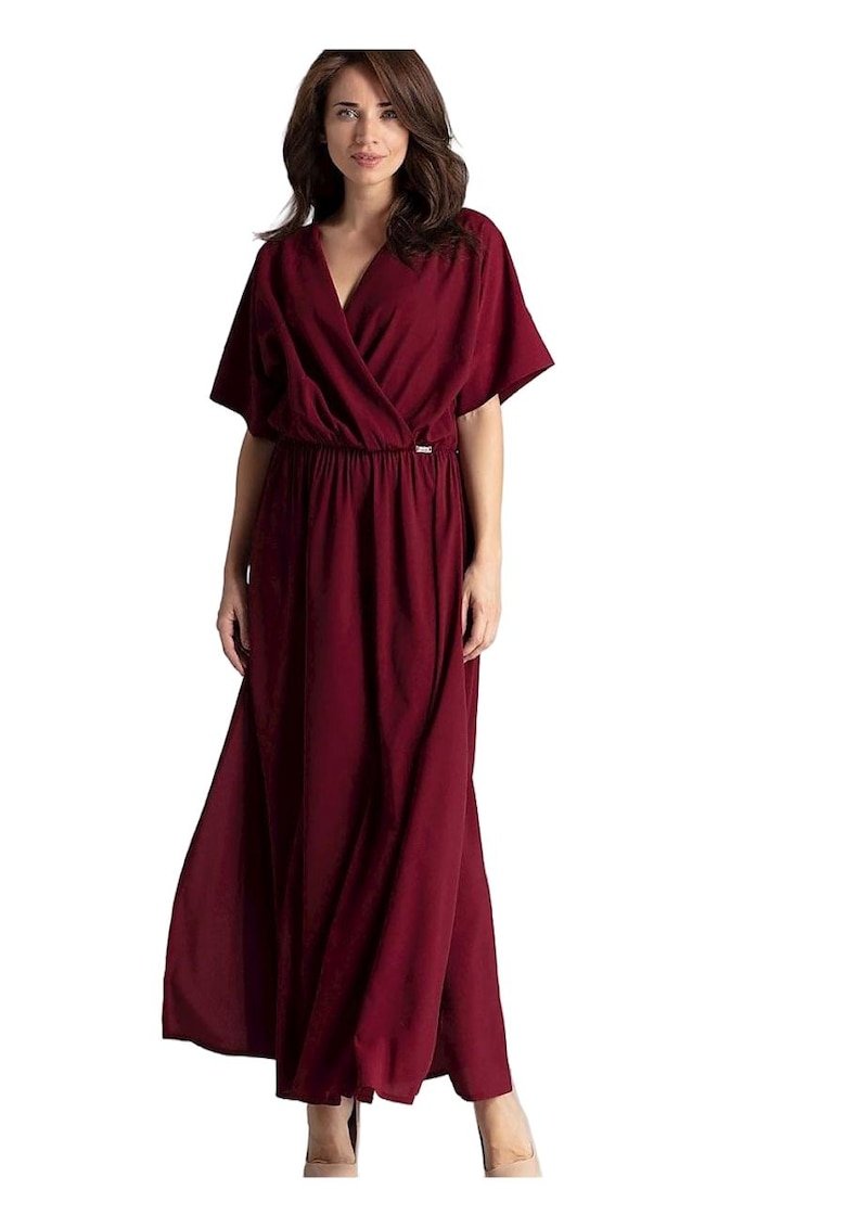 Rochie de zi 5902194372640 - Poliester/Viscoza - Rosu -