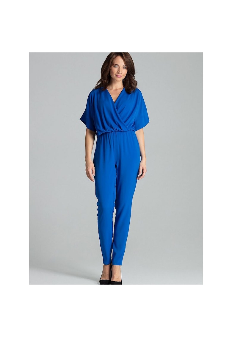 Salopeta dama -  albastru safir - maneci kimono - elastica - poliester/viscoza Salopeta dama -  albastru safir - maneci kimono - elastica - poliester/viscoza