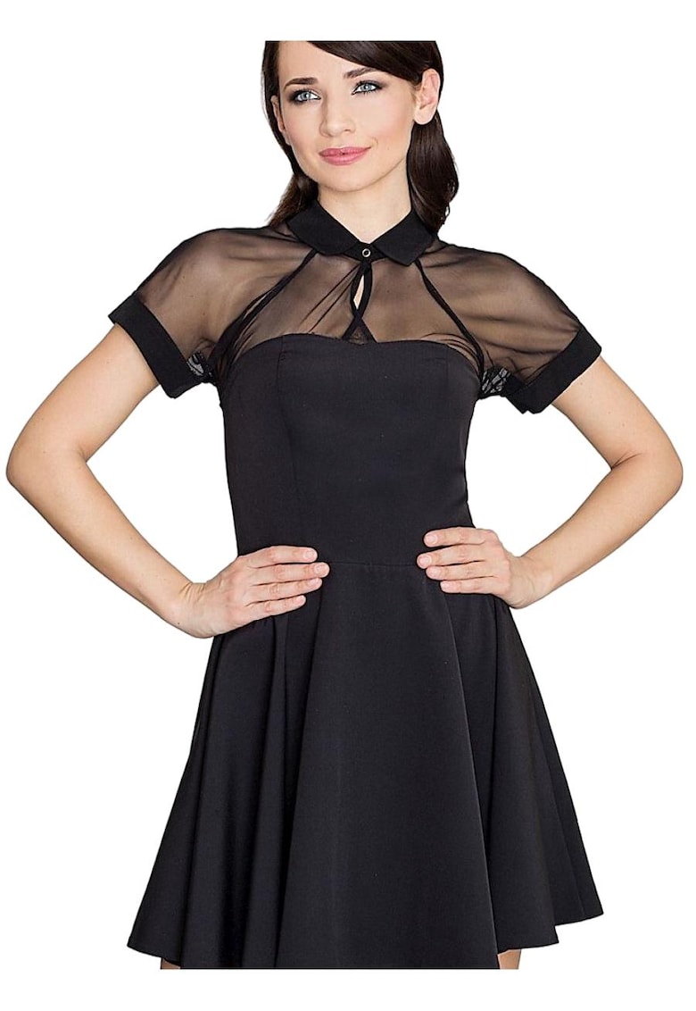 Rochie scurta - Poliester/Elastan - Negru