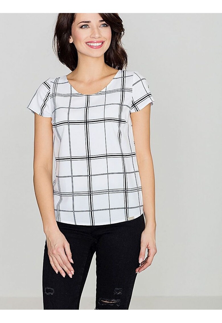 Bluza dama - retro - alb - poliester