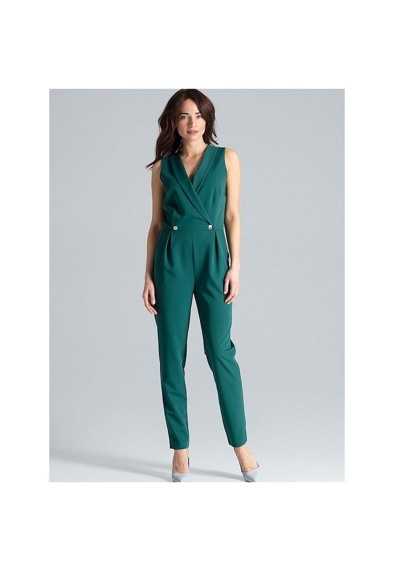 Salopeta dama - verde - poliester/viscoza - fara maneci Salopeta dama - verde - poliester/viscoza - fara maneci