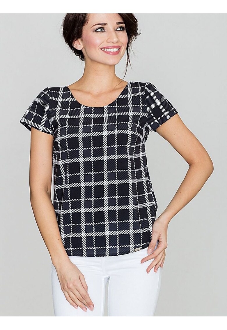 Bluza dama - model retro - neagra - poliester 95%