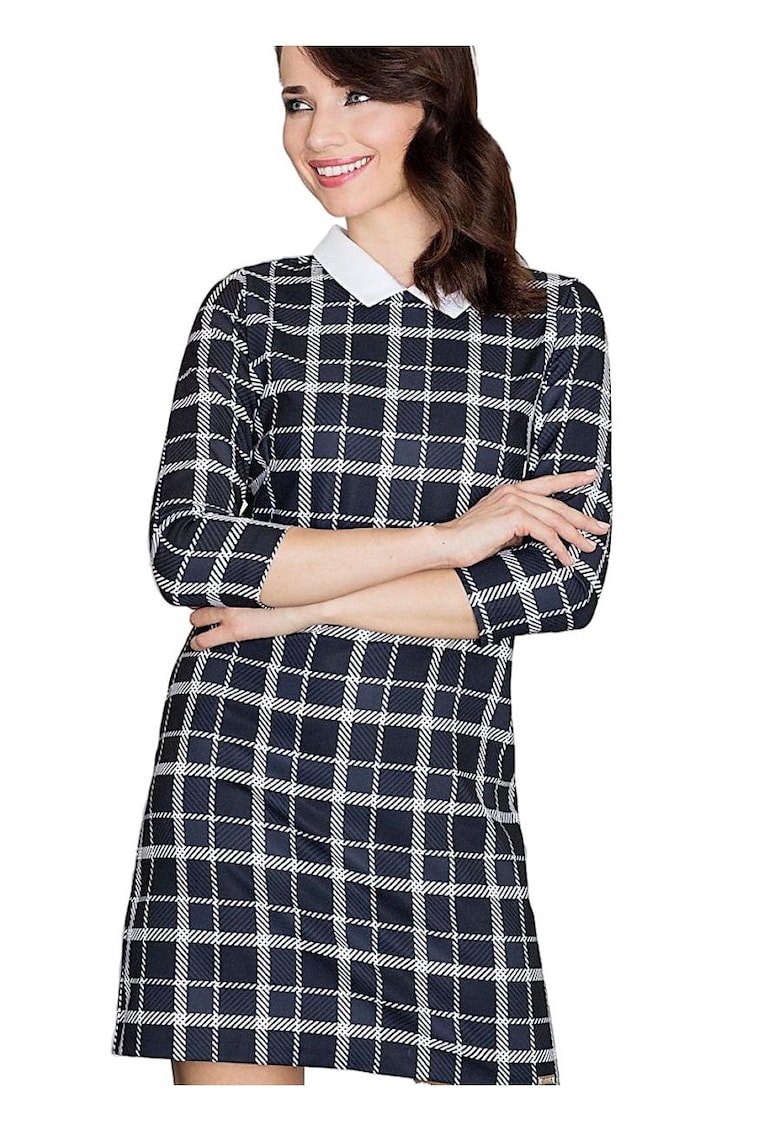 Rochie de zi -  Poliester - Midi - Negru