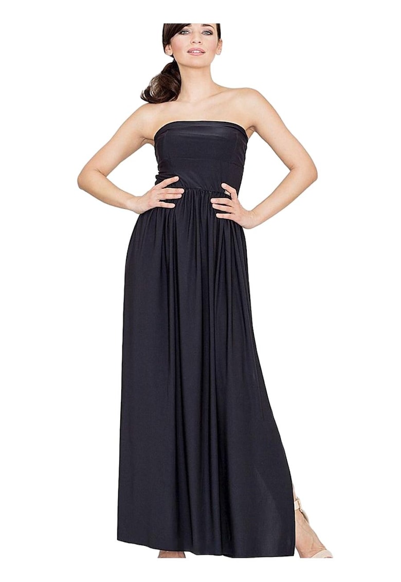 Rochie lunga - Poliester/Elastan - Negru