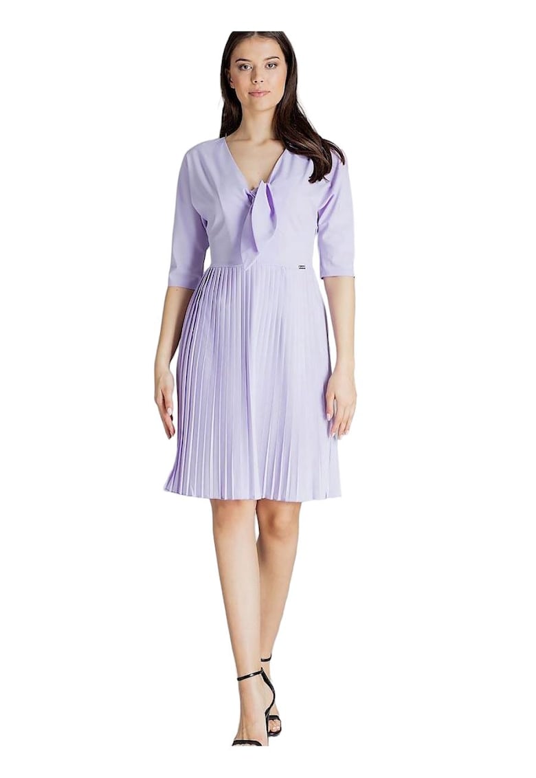 Rochie de cocktail -  Midi - Textil - Mov