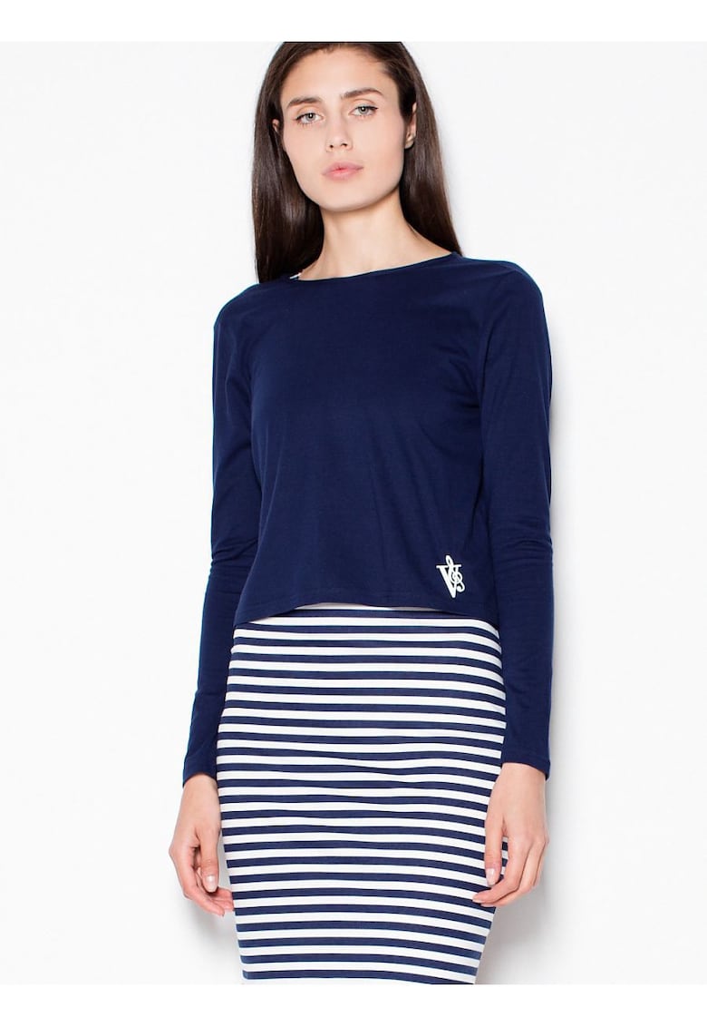 Rochie de zi cu zi albastru bleumarin - fabricata din material confortabil