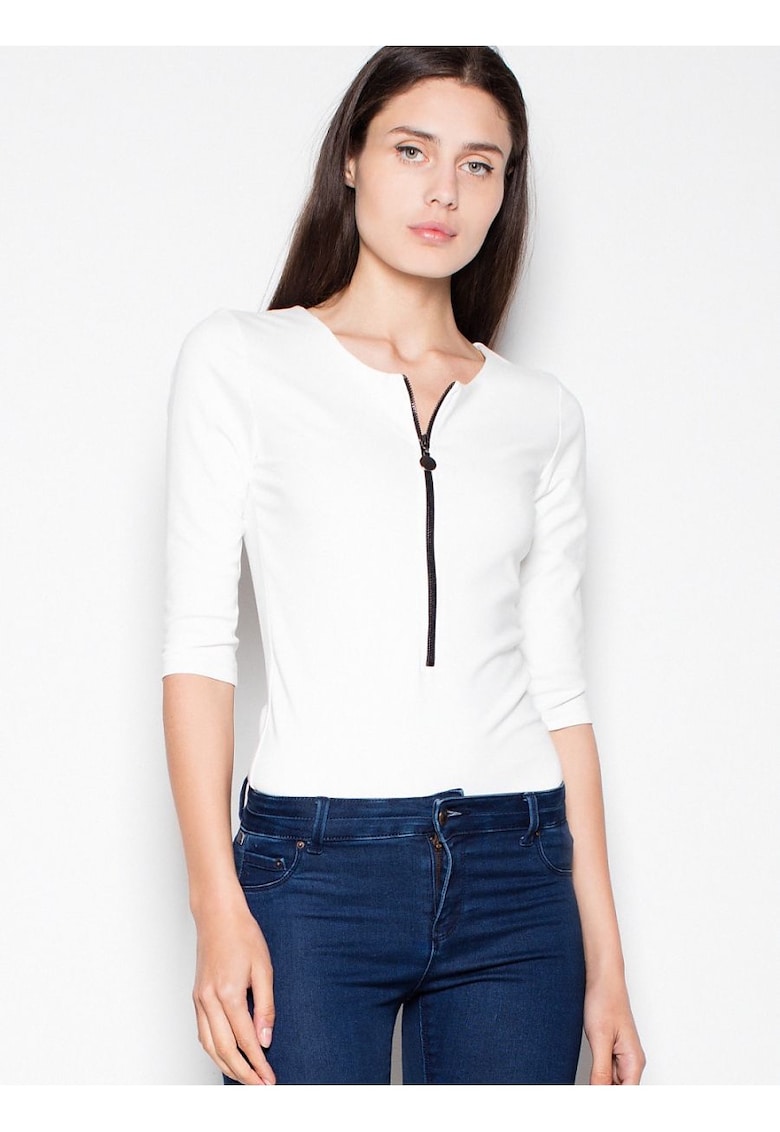 Body bej cu maneci 3/4 - Bej