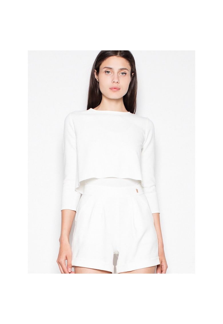 Salopeta dama eleganta - cu pantaloni scurti - maneci lungi - bej - poliester