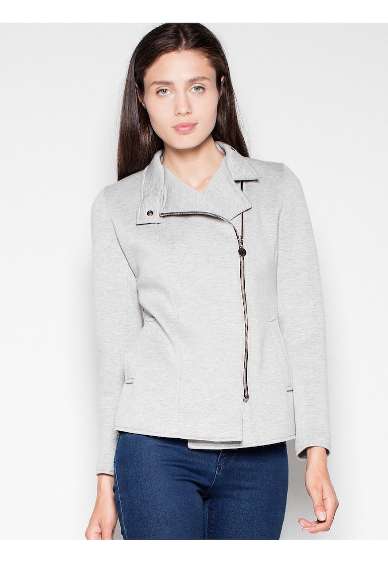 dama  gri - stil minimalist - buzunare decorative - poliester dama  gri - stil minimalist - buzunare decorative - poliester