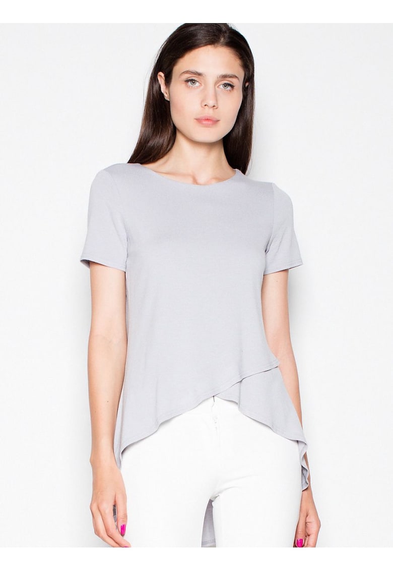 Venaton Tricou dama asimetric - gri - viscoza