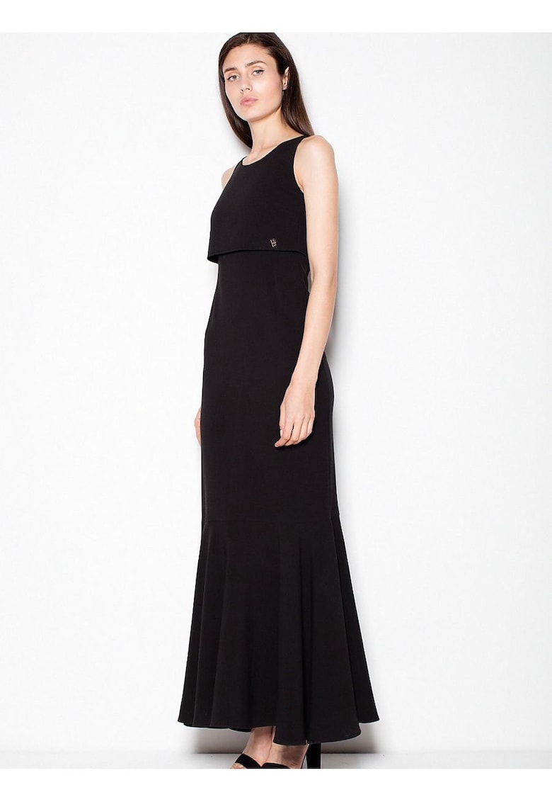 Rochie lunga neagra - elastan - poliester - viscoza