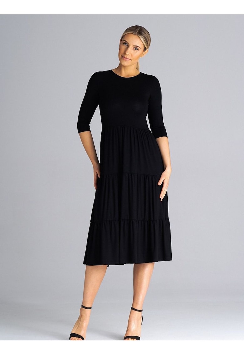 Rochie neagra - pentru zi cu zi - din material usor -