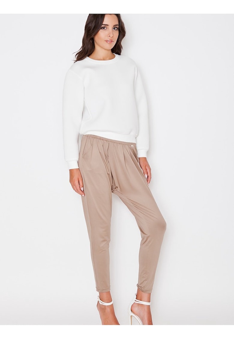 Pulover dama - maneci lungi - poliester - bej