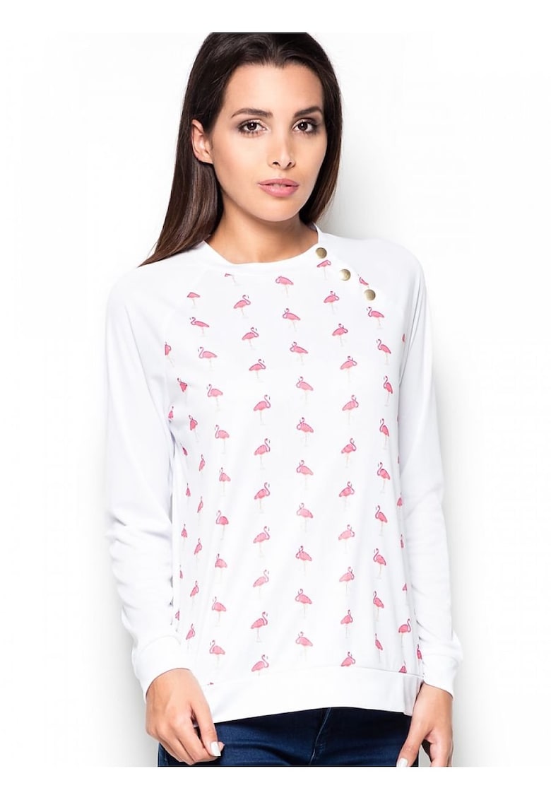 Bluza dama maneci lungi - croiala clasica - colorat - poliester 100%