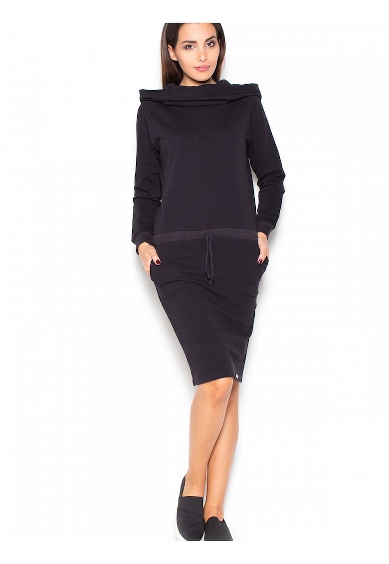 Rochie de zi neagra - fabricata din material confortabil -